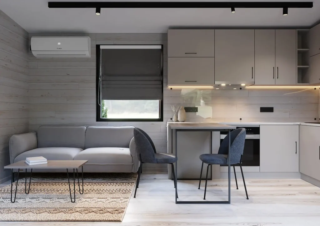 Сучасний модульний будинок Start 34 з панорамними вікнами та терасою